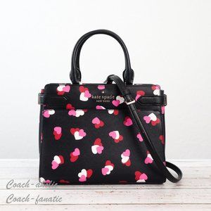 NWT Kate Spade New York Staci Flutter Hearts Printed Medium Satchel Crossbody